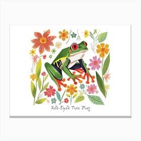 Little Floral Red Eyed Tree Frog 1 Poster Canvas Print