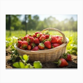 Basket Of Strawberries 8 Canvas Print