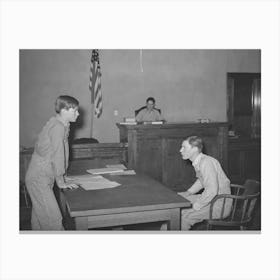 Scene From A One Act Play Presented At County Meeting Of 4 H Club, This Play Was In The Form Of A Trial Of Farmer Canvas Print