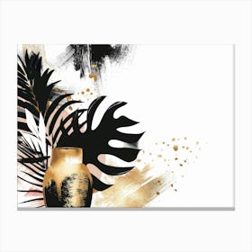 Gold And Black Abstract Painting 93 Canvas Print