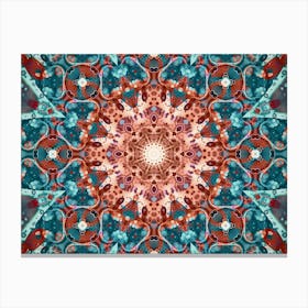Alcohol Ink Blue And Red Abstract Pattern 6 Canvas Print
