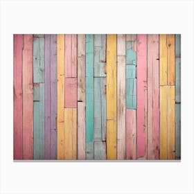 Colorful Wood Planks 3 Canvas Print