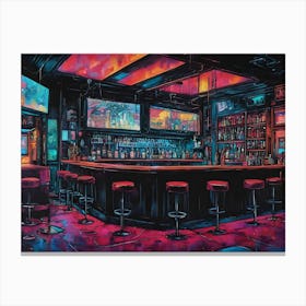 Bar At Night Canvas Print