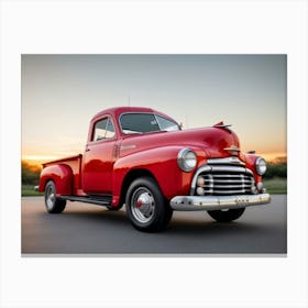 Cherry Red Pickup Canvas Print