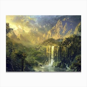 Waterfall In The Jungle 3 Canvas Print