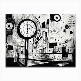 Time Abstract Black And White 8 Canvas Print