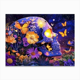 Day Of The Dead with butterflies Canvas Print