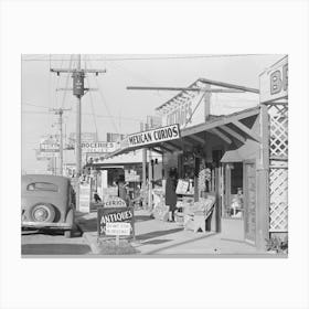 Street In North Beach District, Corpus Christi, Texas, This Is The Tourist Section By Russell Lee Canvas Print