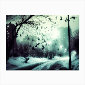 Birds In Winter Canvas Print