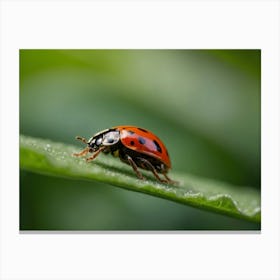 Ladybug On Leaf 1 Canvas Print