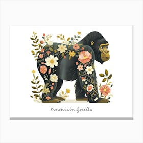 Little Floral Mountain Gorilla 2 Poster Canvas Print