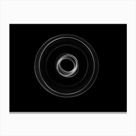 Glowing Abstract Curved Black And White Lines 13 Canvas Print