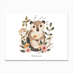 Little Floral Opossum 1 Poster Canvas Print