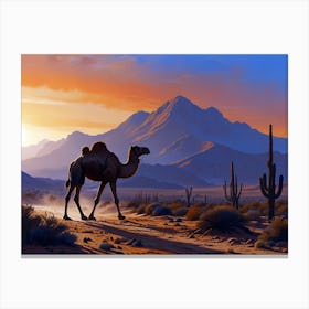 Camel In The Desert 1 Canvas Print