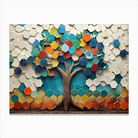 Mosaic Tree Canvas Print