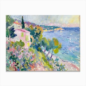 Seaside House Enchantment Painting Inspired By Paul Cezanne Canvas Print