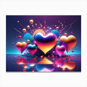 Colorful Heart Creative Art Print 1 Canvas Print