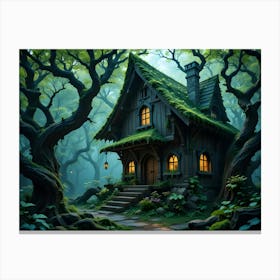 Fairy House In The Forest Canvas Print