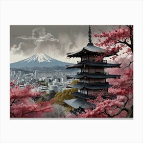 Pink Cherry Blossoms Canvas Print