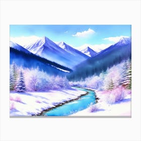 Mountain Majesty in Winter's Grip 7 Canvas Print