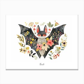 Little Floral Bat 1 Poster Canvas Print