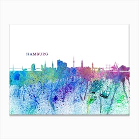 Hamburg Germany Skyline Splash Canvas Print