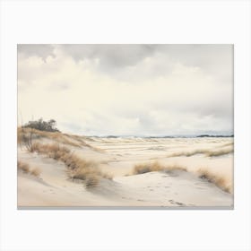 Sand Dune Vintage Painting Canvas Print