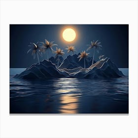 Abstract Tropical Island Landscape Canvas Print