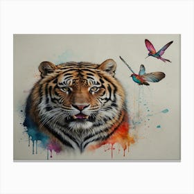 Tiger And Birds Canvas Print