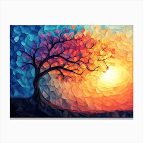 Tree At Sunset Canvas Print