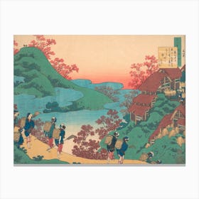 Hokusai's Poem By Sarumaru Dayū, From The Series One Hundred Poems Canvas Print
