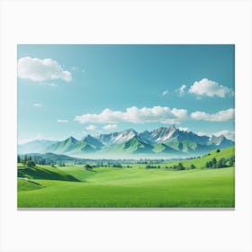 Landscape With Mountains Canvas Print