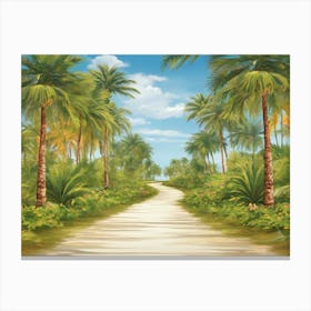 Palm Tree Road 1 Canvas Print