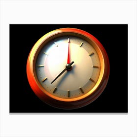 Vintage Clock Face Showing 1 O Clock Canvas Print