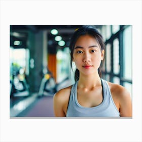 Asian Woman In Gym 1 Canvas Print