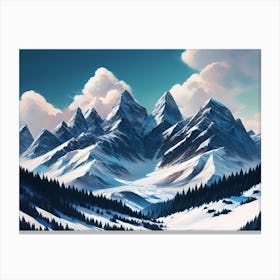 Snowy Mountains 4 Canvas Print