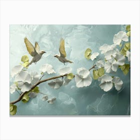 Birds On A Branch 4 Canvas Print