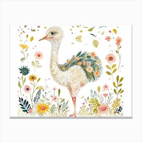 Little Floral Ostrich Canvas Print