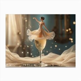 Glamorous Whimsy: A Miniature Dance of Elegance Canvas Print