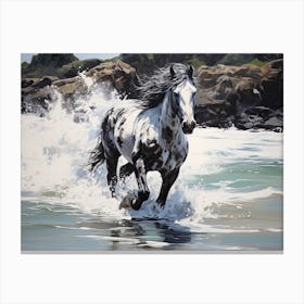 A Horse Oil Painting In El Nido Beaches, Philippines, Landscape 3 Canvas Print