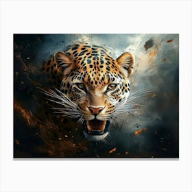 Fantasy Illustration Of A Wild Animal Leopard 2 Canvas Print