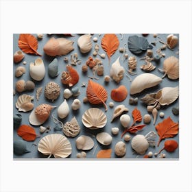 Shells And Leaves Canvas Print