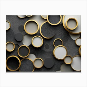 3d Abstract Circles Canvas Print