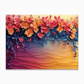 Elegant Colorful with Vibrant Flower Hanging Canvas Print