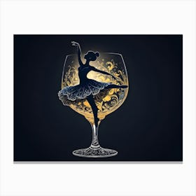 Ballerina In Wine Glass Canvas Print