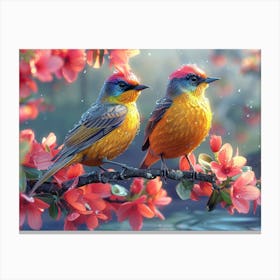 Beautiful Bird on a branch 14 Canvas Print