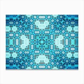 Blue Pattern With Bubbles 2 Canvas Print