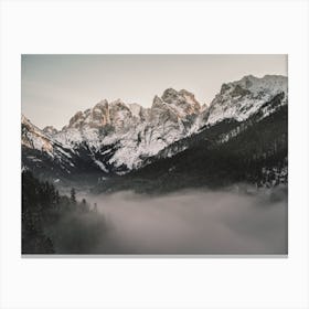 Fog In Valley Canvas Print