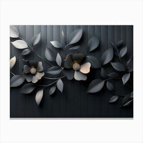 Black And White Floral Wall Art 1 Canvas Print