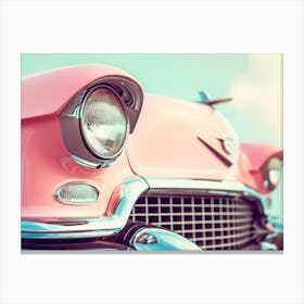 California Dreaming - Pink Classic Car Canvas Print